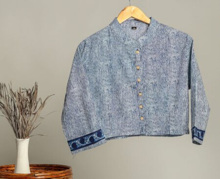 Handmade Block Print Cotton for Women ? Ethnic Floral Printed Top with Long Sleeves